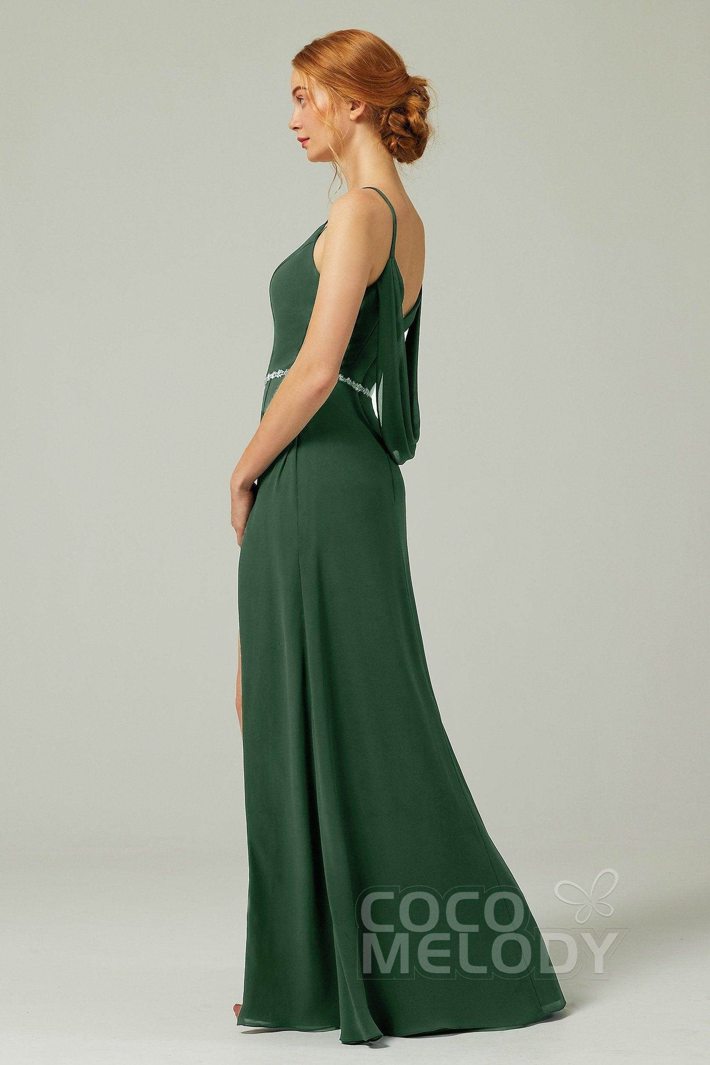 A-Line Floor Length Chiffon Bridesmaid Dress CB0321