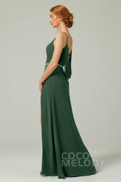 A-Line Floor Length Chiffon Bridesmaid Dress CB0321