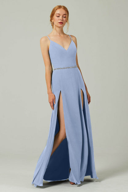 A-Line Floor Length Chiffon Bridesmaid Dress CB0321