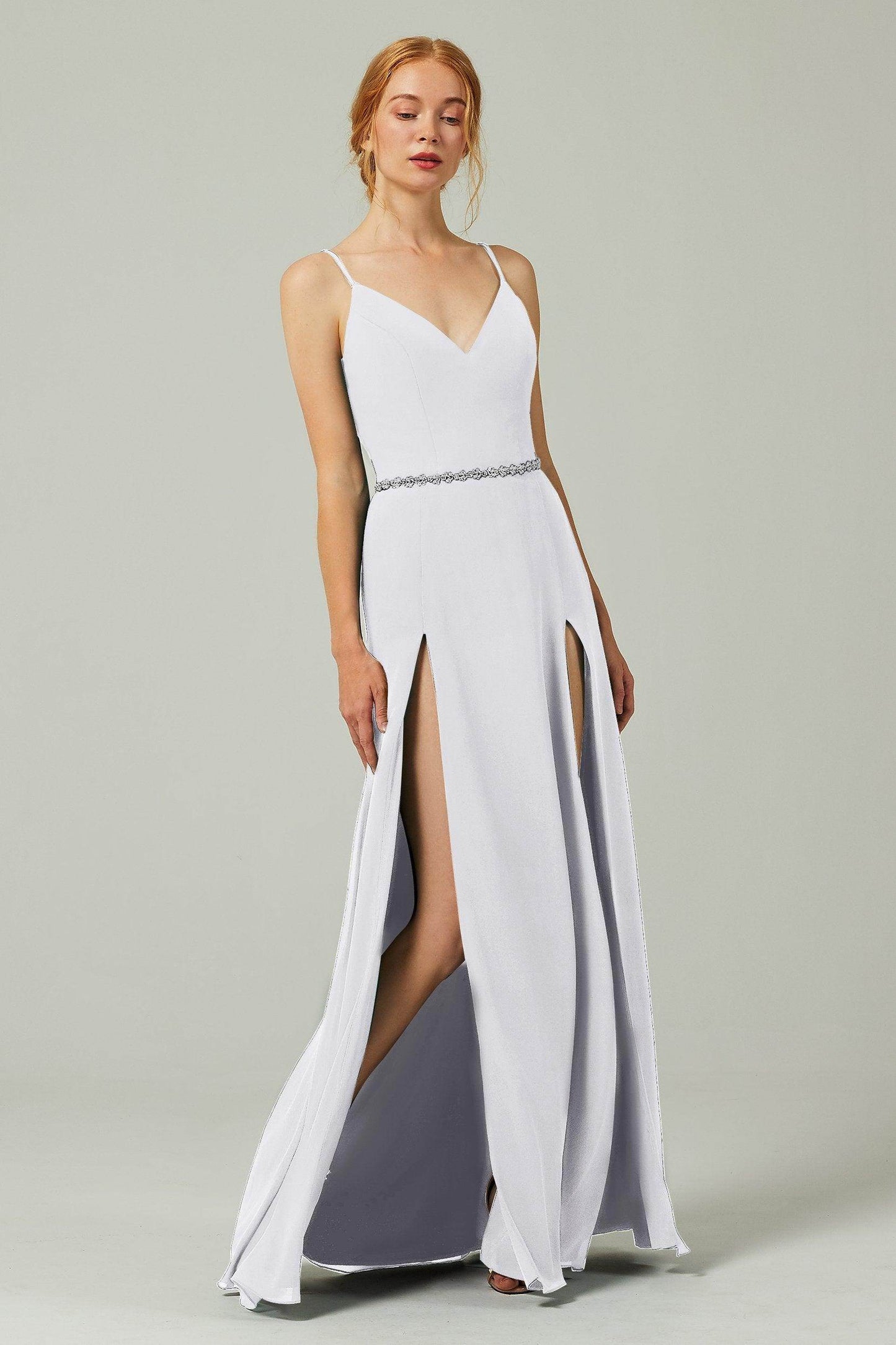 A-Line Floor Length Chiffon Bridesmaid Dress CB0321