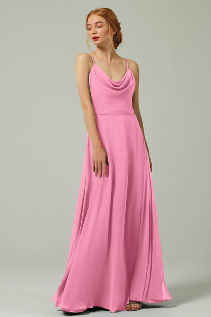 A-Line Floor Length Chiffon Bridesmaid Dress CB0322