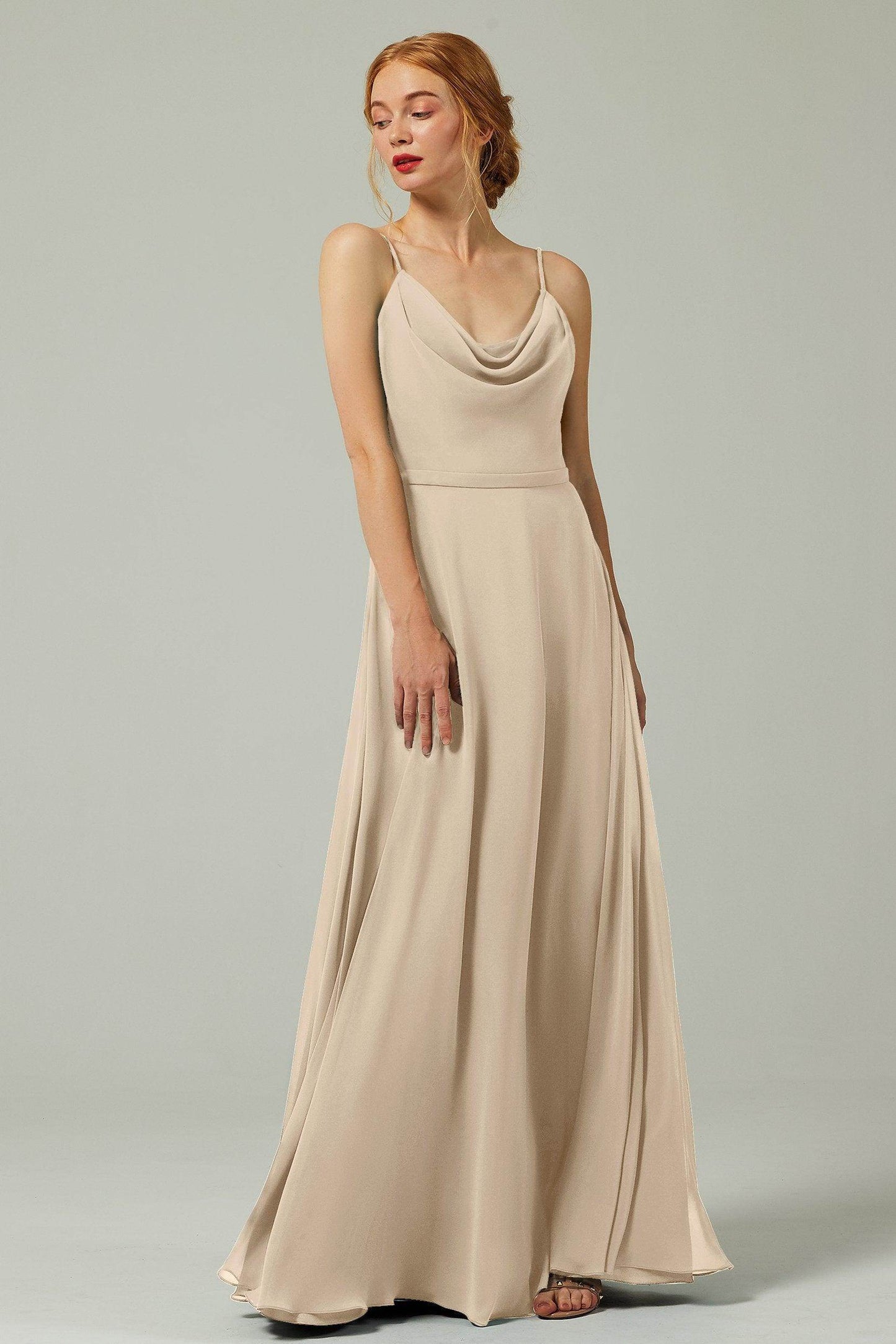 A-Line Floor Length Chiffon Bridesmaid Dress CB0322