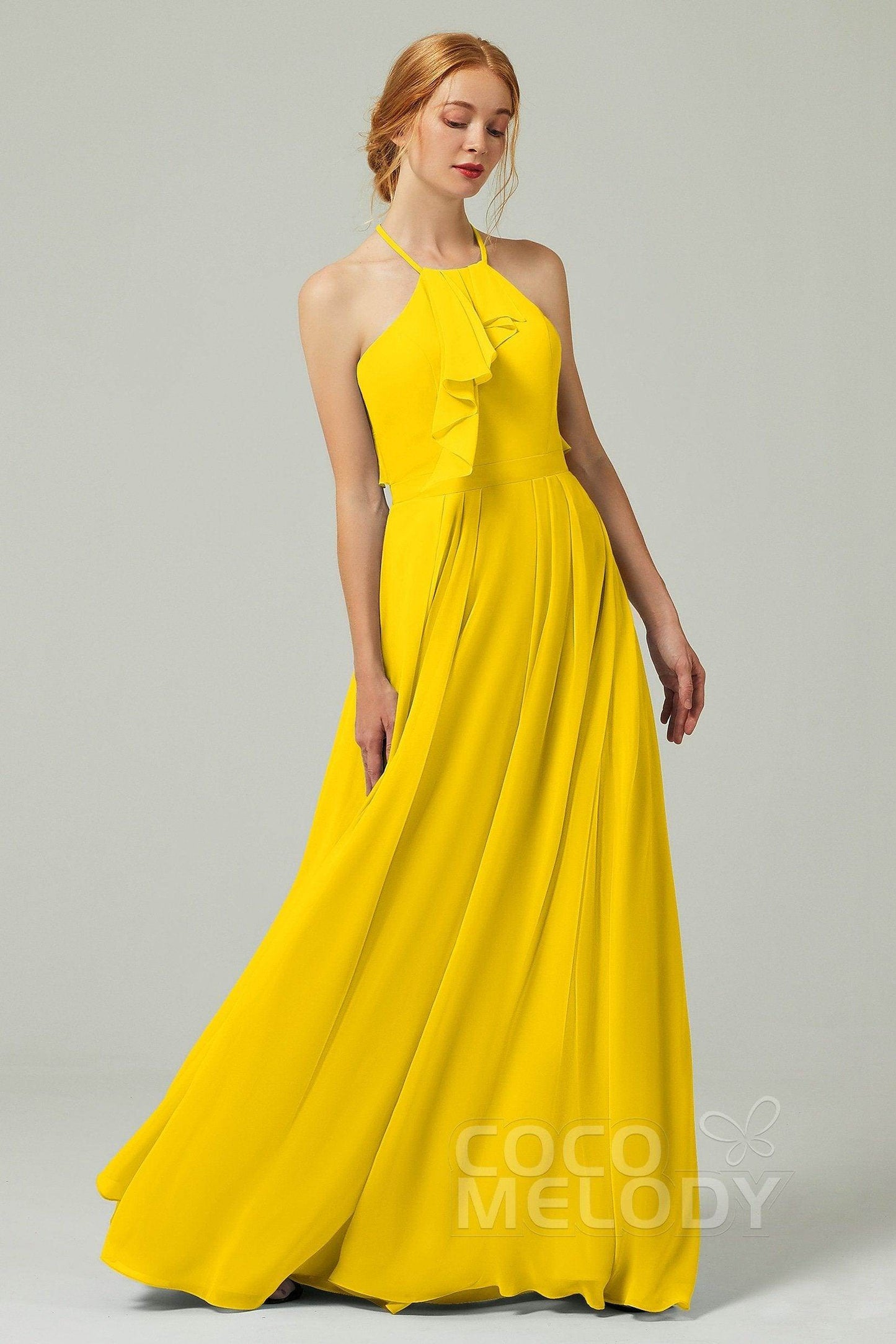 A-Line Floor Length Chiffon Bridesmaid Dress CB0328