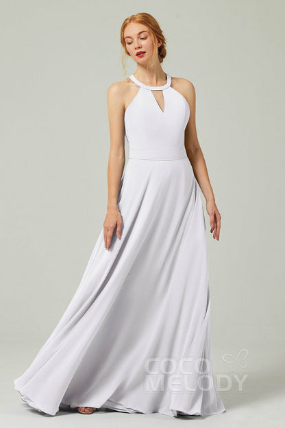 A-Line Floor Length Chiffon Bridesmaid Dress CB0329