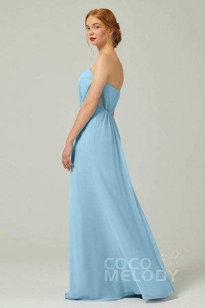 Sheath-Column Floor Length Chiffon Bridesmaid Dress CB0330