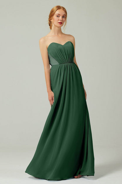 Sheath-Column Floor Length Chiffon Bridesmaid Dress CB0330