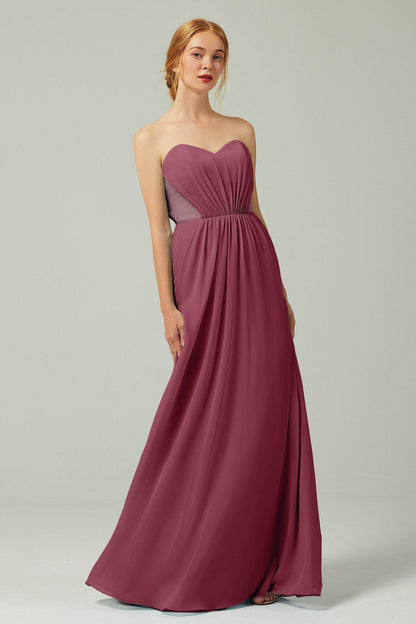 Sheath-Column Floor Length Chiffon Bridesmaid Dress CB0330