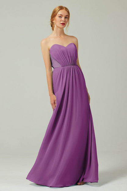 Sheath-Column Floor Length Chiffon Bridesmaid Dress CB0330