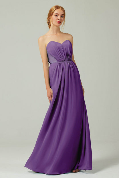 Sheath-Column Floor Length Chiffon Bridesmaid Dress CB0330