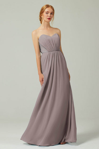 Sheath-Column Floor Length Chiffon Bridesmaid Dress CB0330