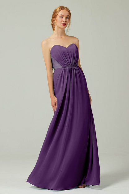 Sheath-Column Floor Length Chiffon Bridesmaid Dress CB0330