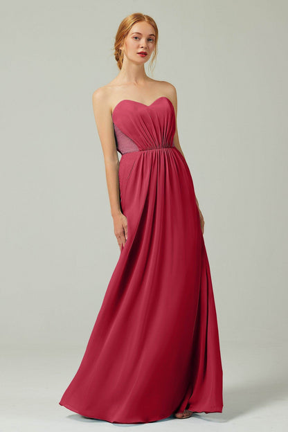 Sheath-Column Floor Length Chiffon Bridesmaid Dress CB0330