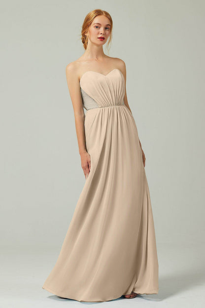 Sheath-Column Floor Length Chiffon Bridesmaid Dress CB0330