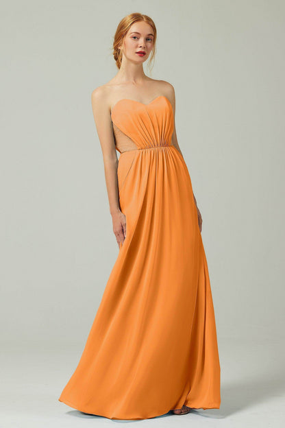 Sheath-Column Floor Length Chiffon Bridesmaid Dress CB0330