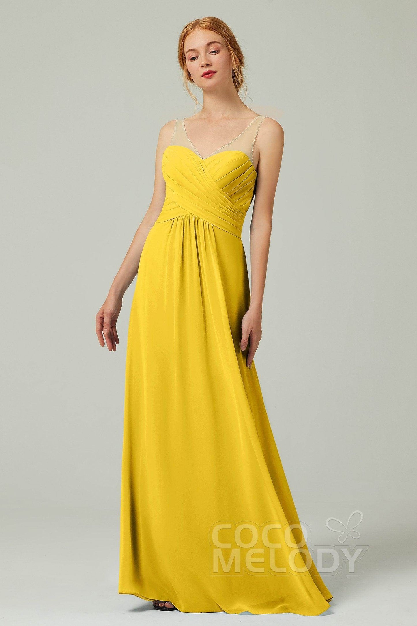 A-Line Floor Length Chiffon Bridesmaid Dress CB0331