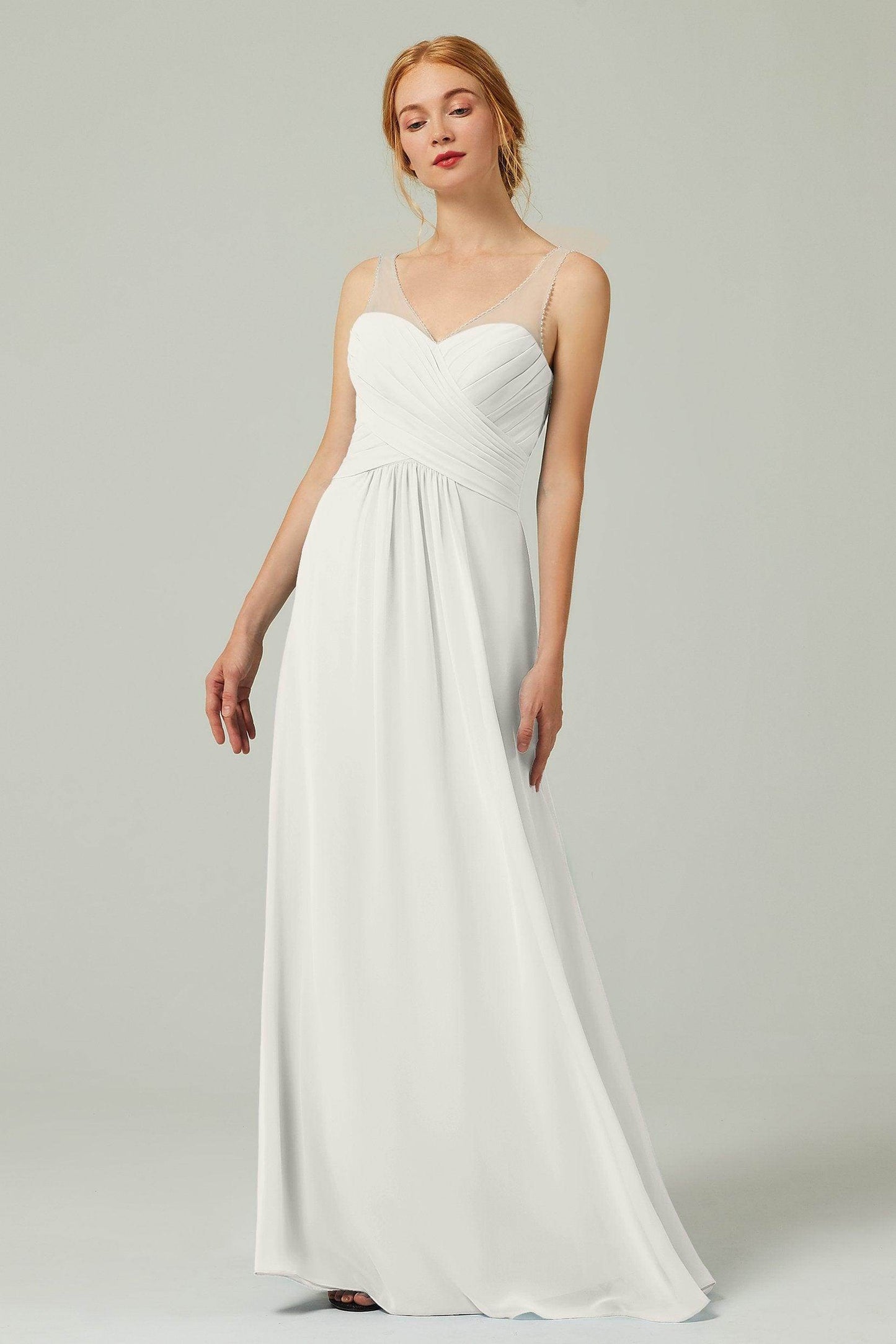 A-Line Floor Length Chiffon Bridesmaid Dress CB0331