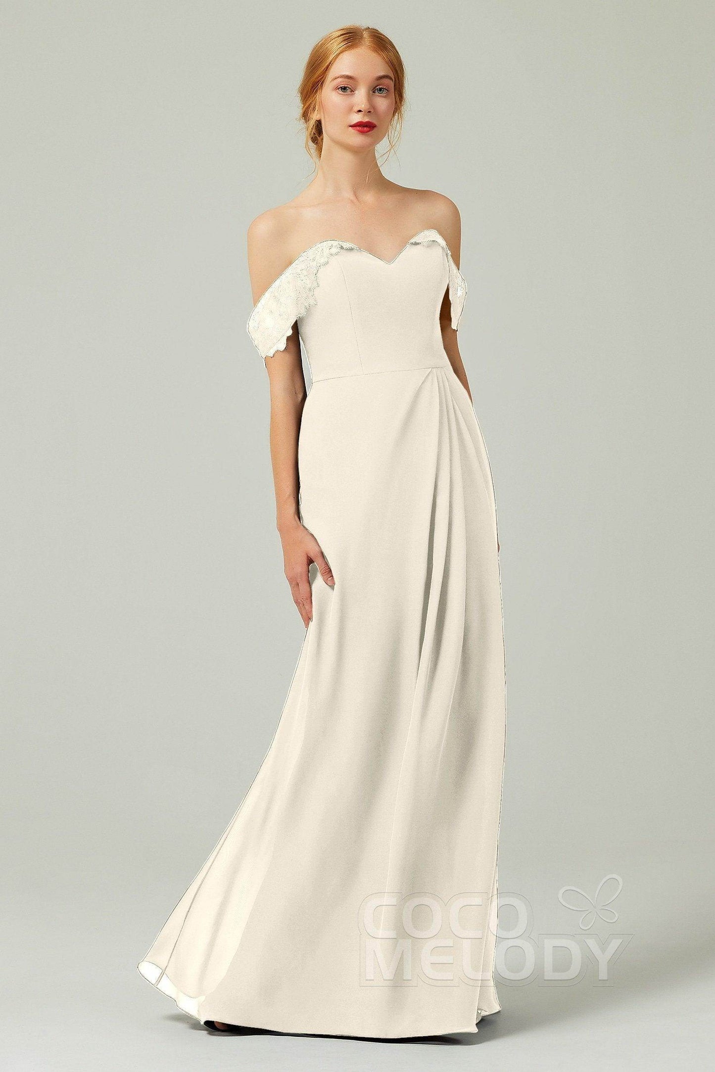Sheath-Column Floor Length Chiffon Bridesmaid Dress Formal Dresses CB0338