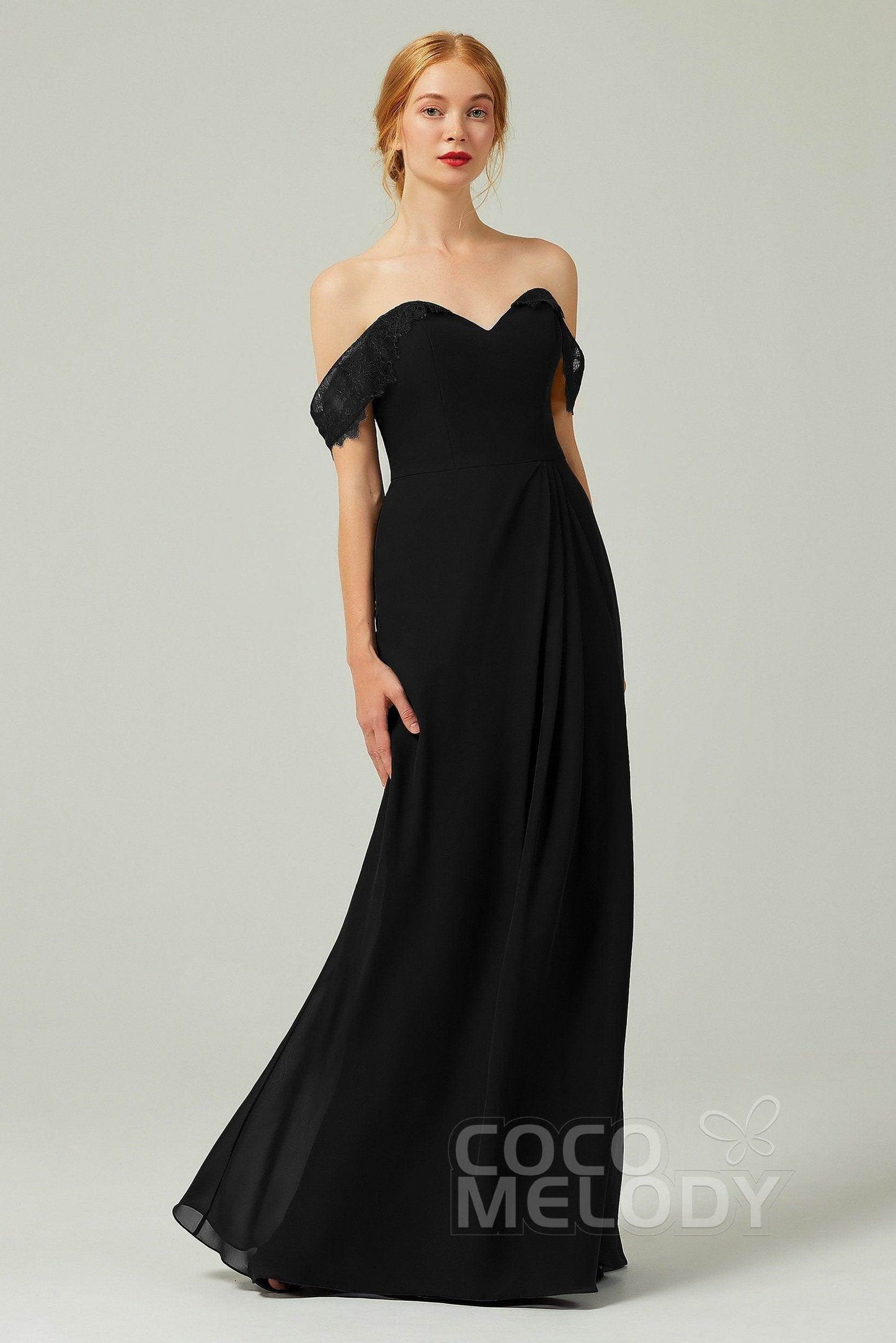 Sheath-Column Floor Length Chiffon Bridesmaid Dress Formal Dresses CB0338