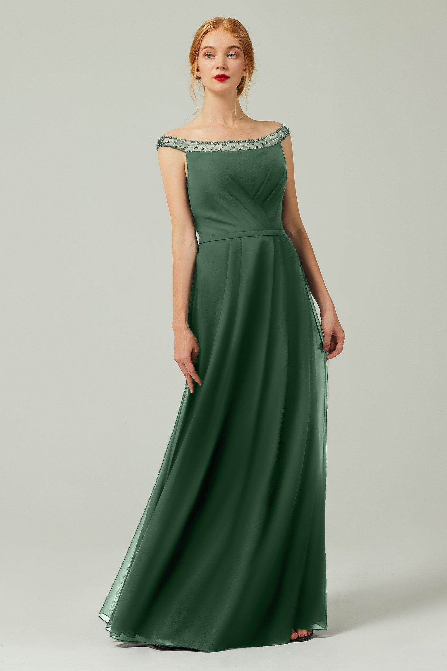 A-Line Floor Length Chiffon Bridesmaid Dress Formal Dresses CB0339