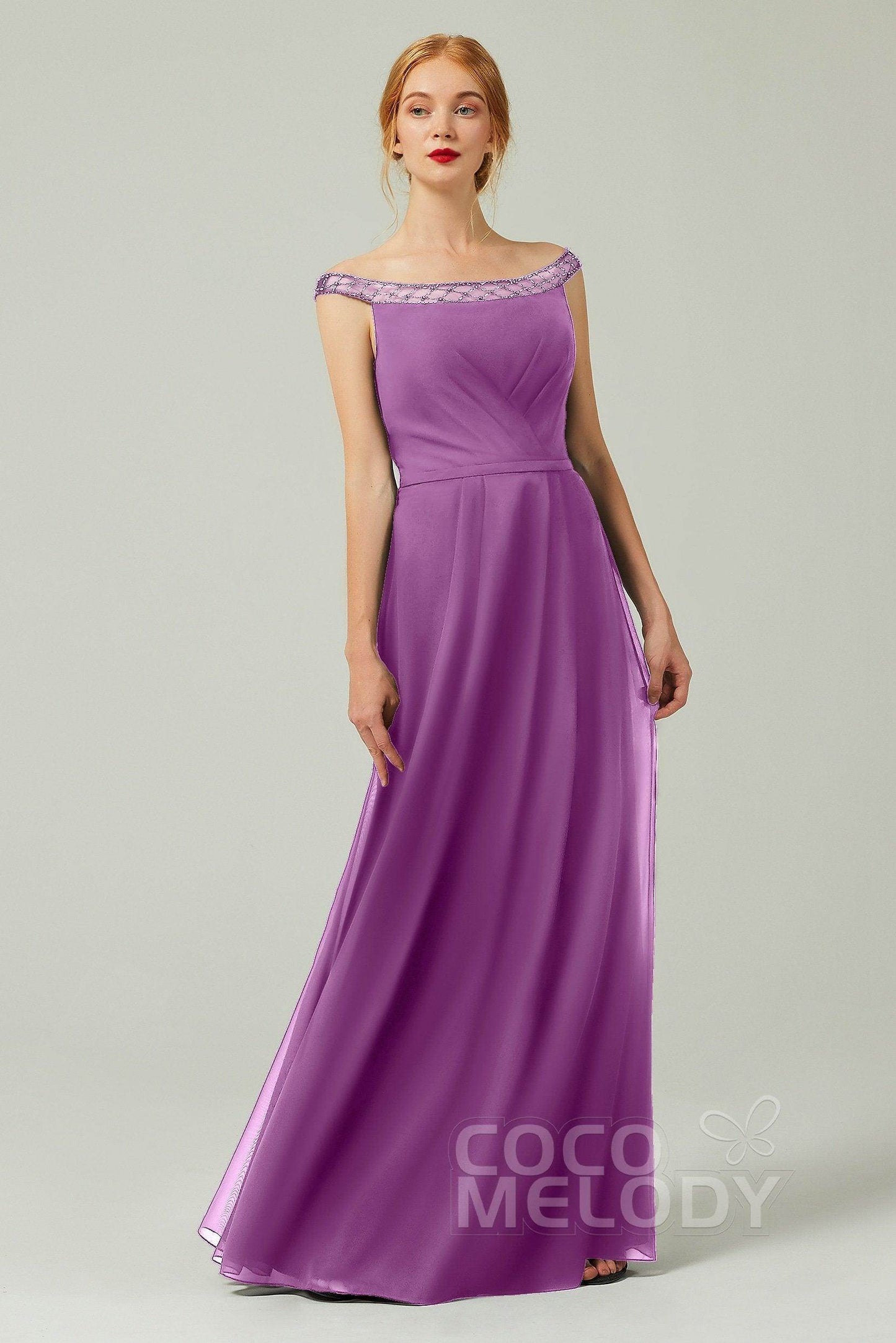 A-Line Floor Length Chiffon Bridesmaid Dress Formal Dresses CB0339