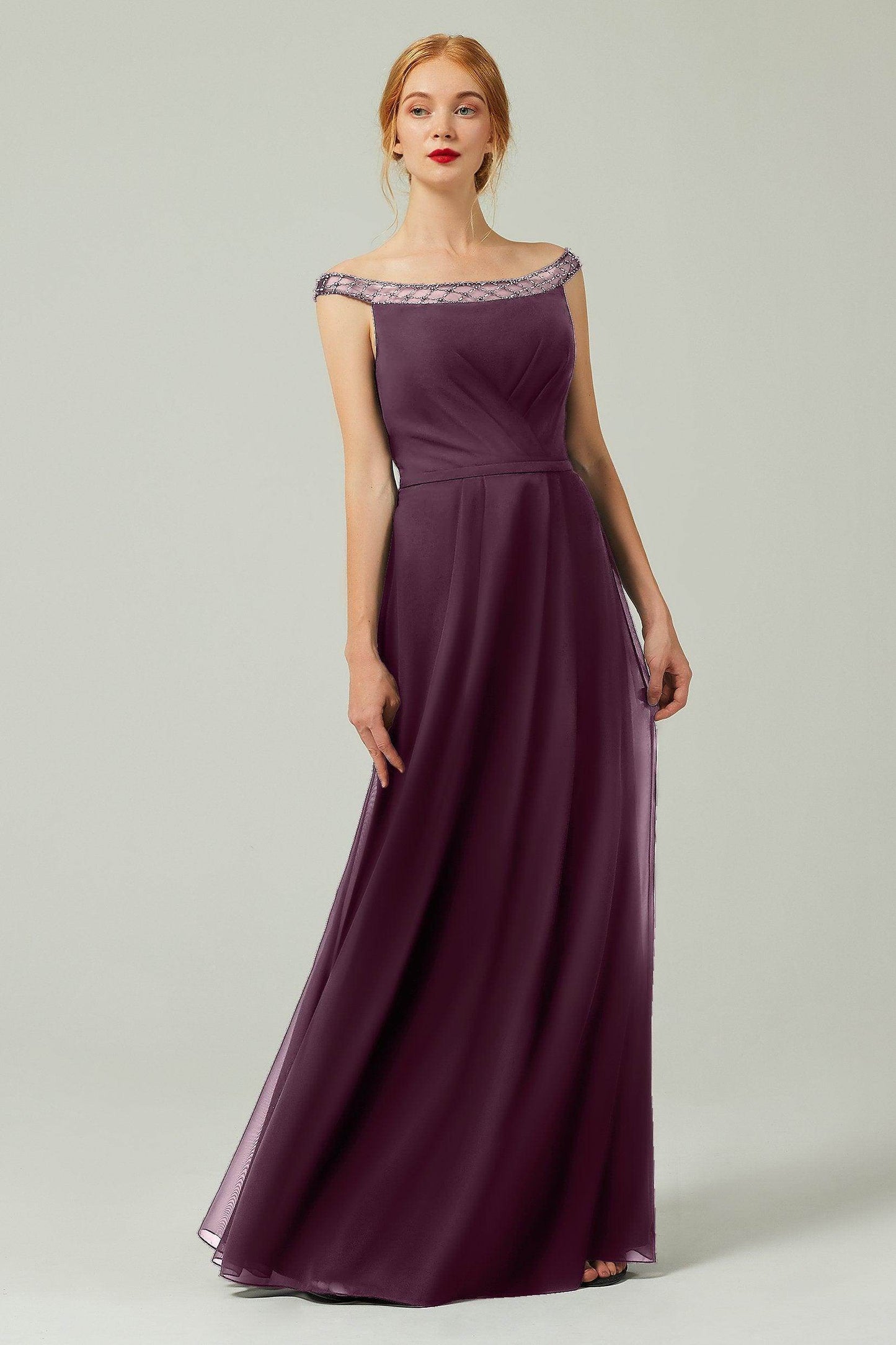 A-Line Floor Length Chiffon Bridesmaid Dress Formal Dresses CB0339