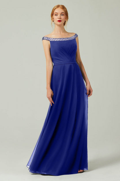 A-Line Floor Length Chiffon Bridesmaid Dress Formal Dresses CB0339