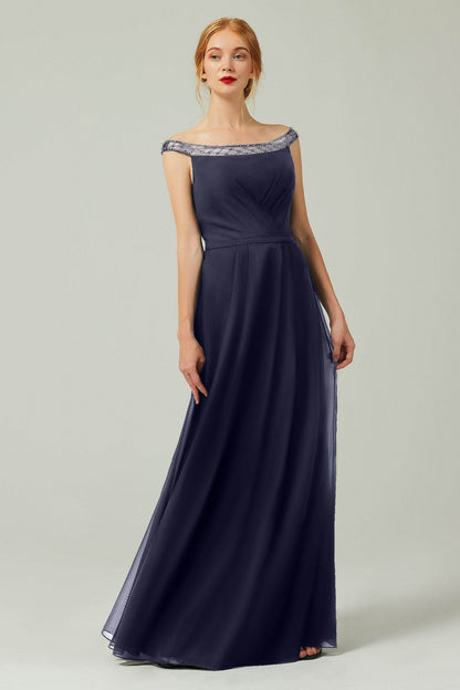 A-Line Floor Length Chiffon Bridesmaid Dress Formal Dresses CB0339