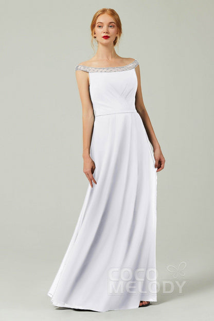 A-Line Floor Length Chiffon Bridesmaid Dress Formal Dresses CB0339