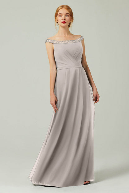 A-Line Floor Length Chiffon Bridesmaid Dress Formal Dresses CB0339