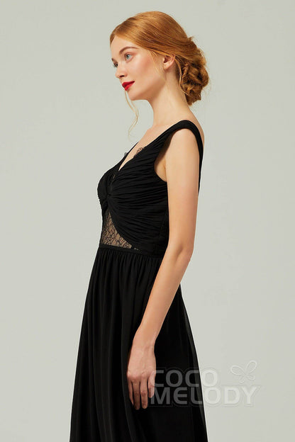 A-Line Floor Length Chiffon Bridesmaid Dress Formal Dresses CB0340