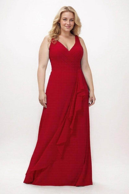 Sheath-Column Floor Length Chiffon Bridesmaid Dress Formal Dresses CB0344PS