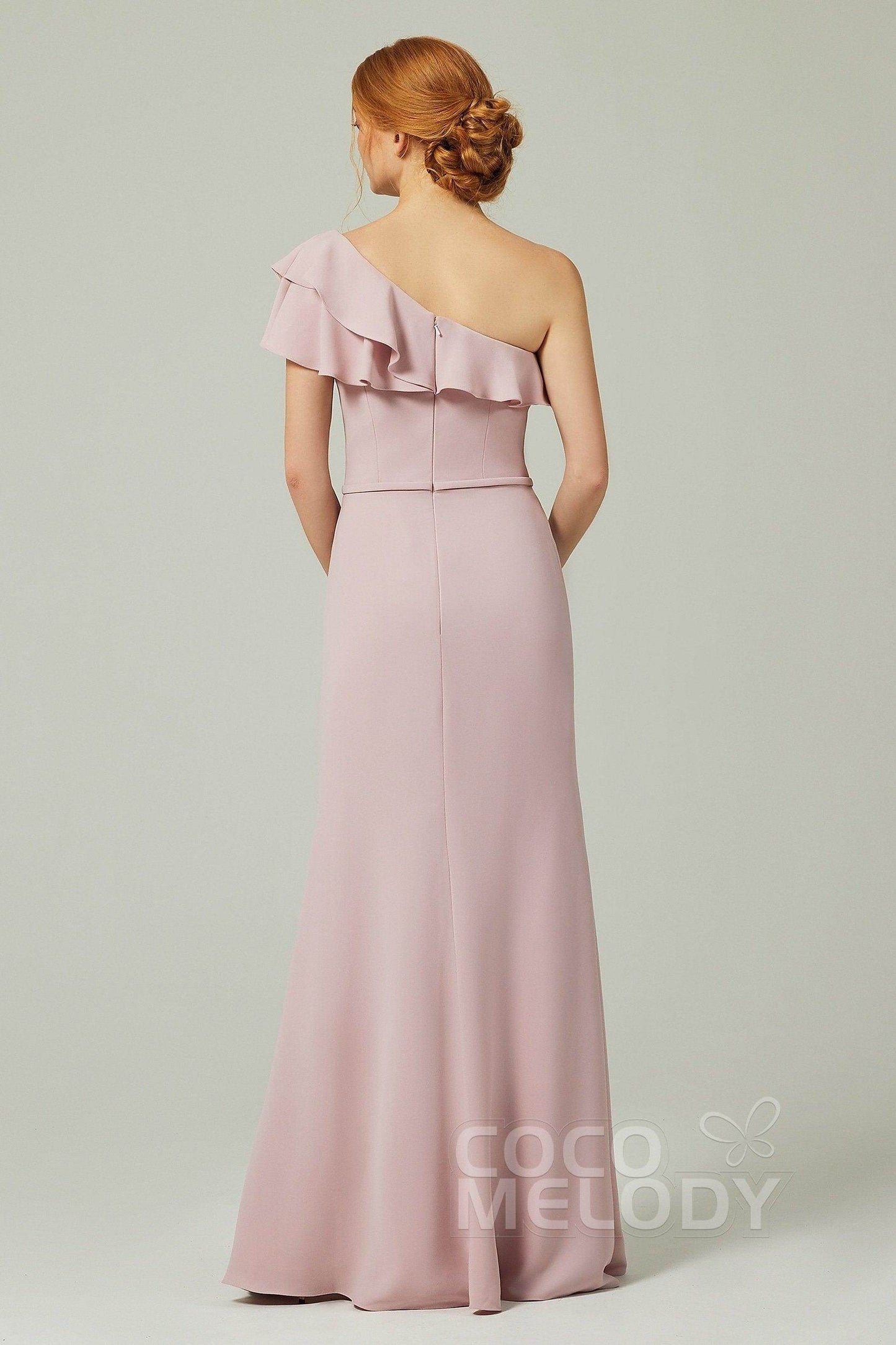Sheath-Column Floor Length Chiffon Bridesmaid Dress CB0349