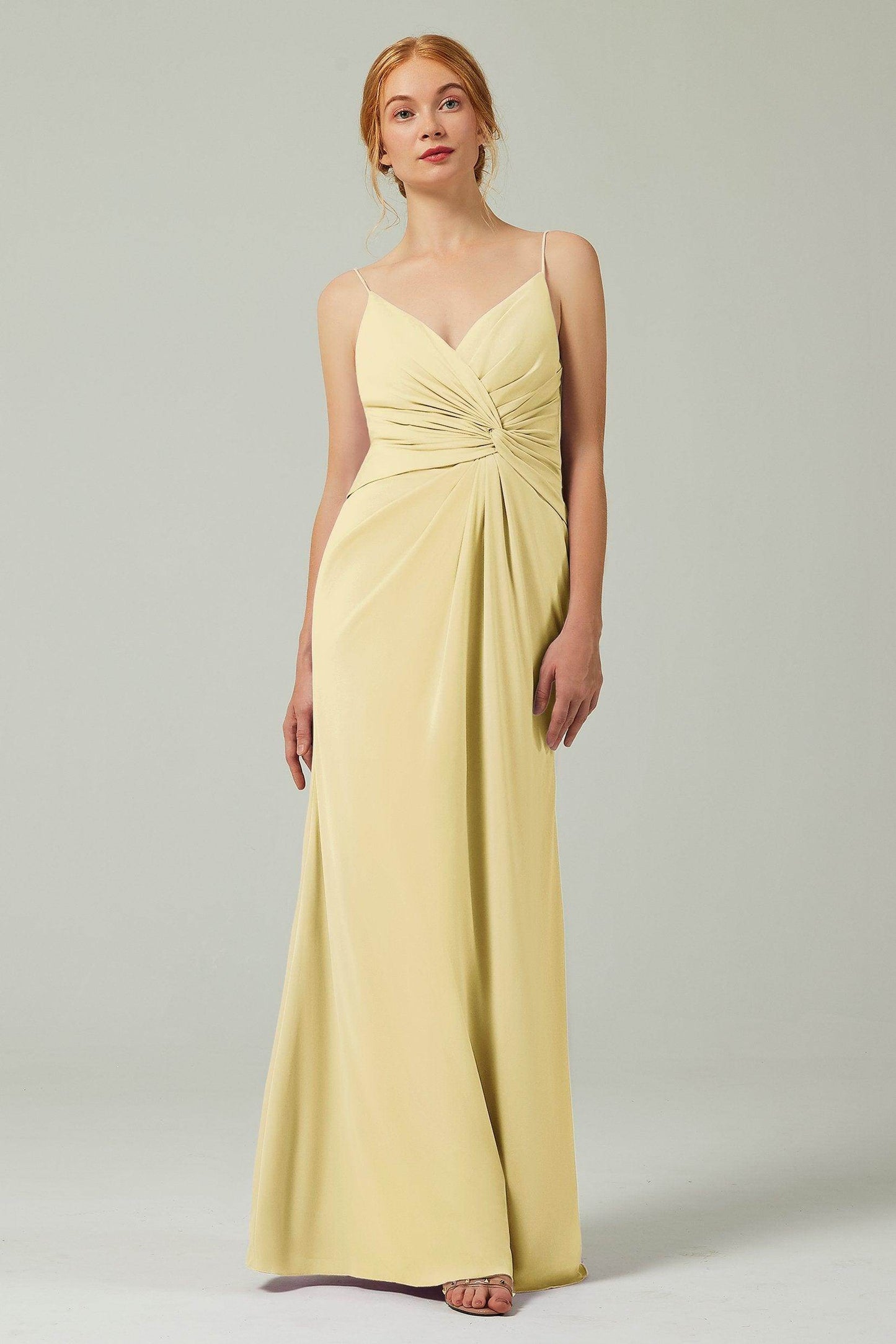 Sheath-Column Floor Length Chiffon Bridesmaid Dress CB0350