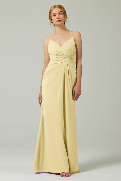 Sheath-Column Floor Length Chiffon Bridesmaid Dress CB0350