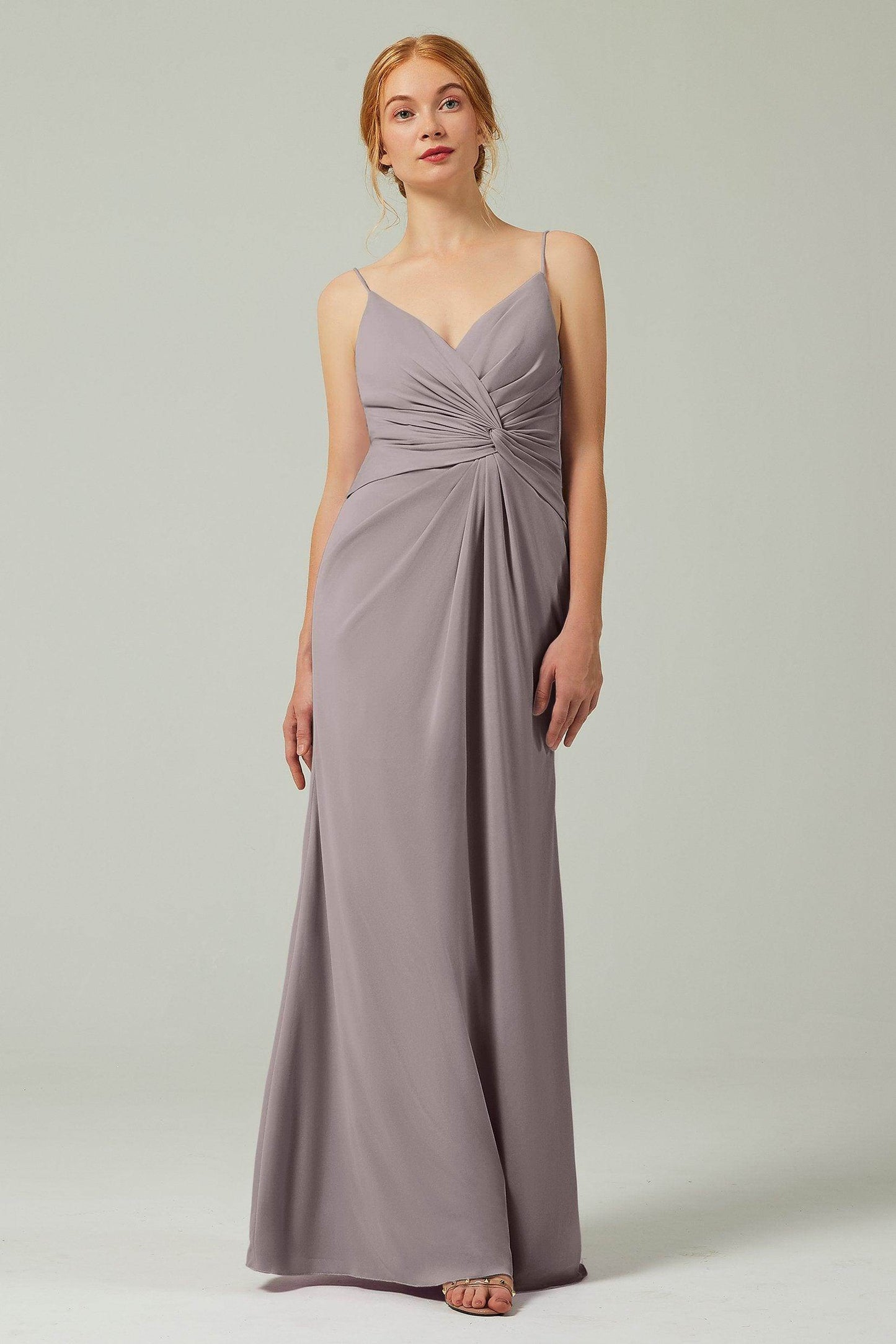 Sheath-Column Floor Length Chiffon Bridesmaid Dress CB0350