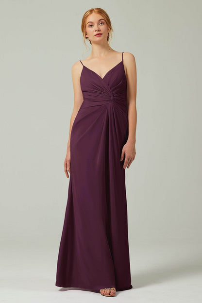 Sheath-Column Floor Length Chiffon Bridesmaid Dress CB0350