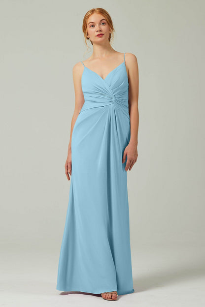 Sheath-Column Floor Length Chiffon Bridesmaid Dress CB0350