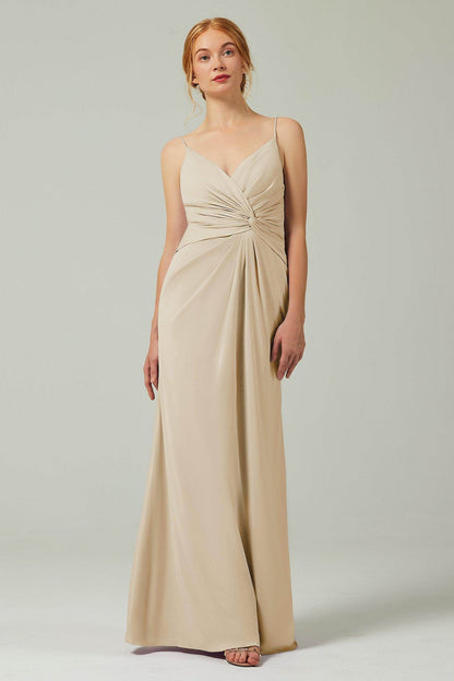 Sheath-Column Floor Length Chiffon Bridesmaid Dress CB0350