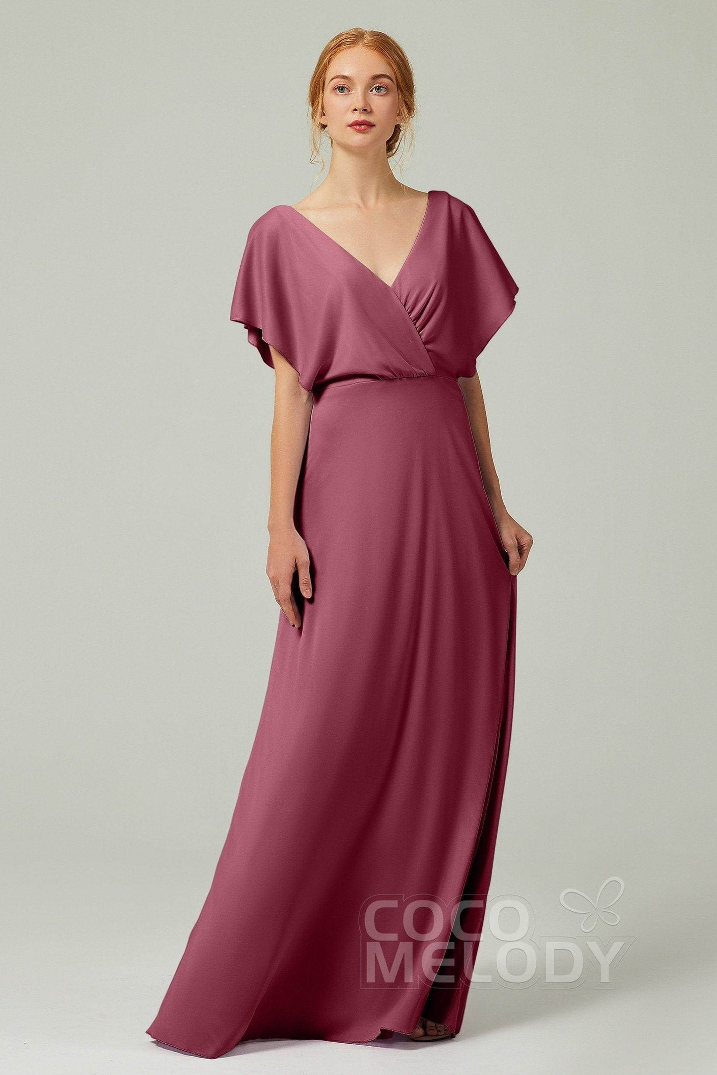 A-Line Floor Length Chiffon Bridesmaid Dress CB0351