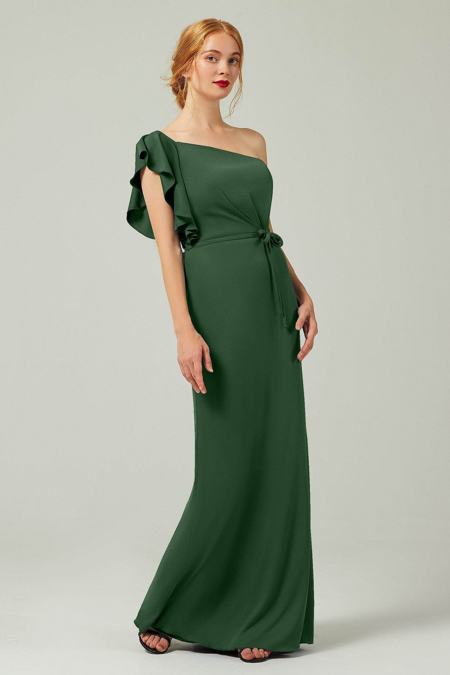 Sheath-Column Floor Length Chiffon Bridesmaid Dress Formal Dresses CB0361
