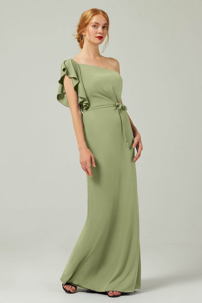 Sheath-Column Floor Length Chiffon Bridesmaid Dress Formal Dresses CB0361