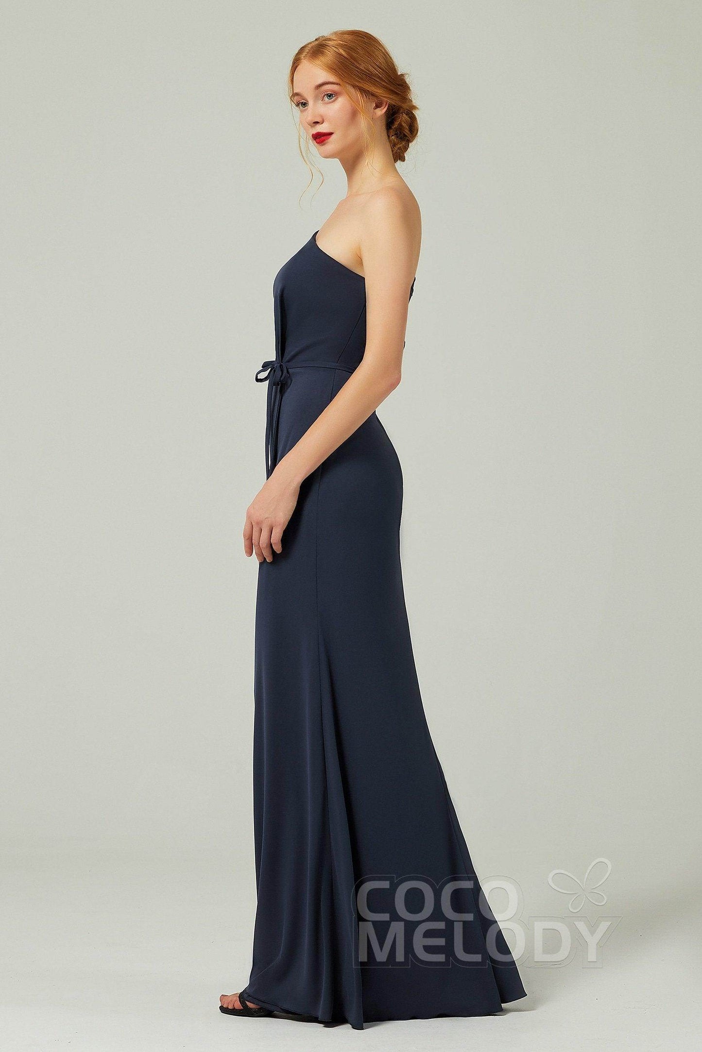 Sheath-Column Floor Length Chiffon Bridesmaid Dress Formal Dresses CB0361