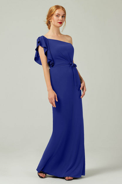 Sheath-Column Floor Length Chiffon Bridesmaid Dress Formal Dresses CB0361
