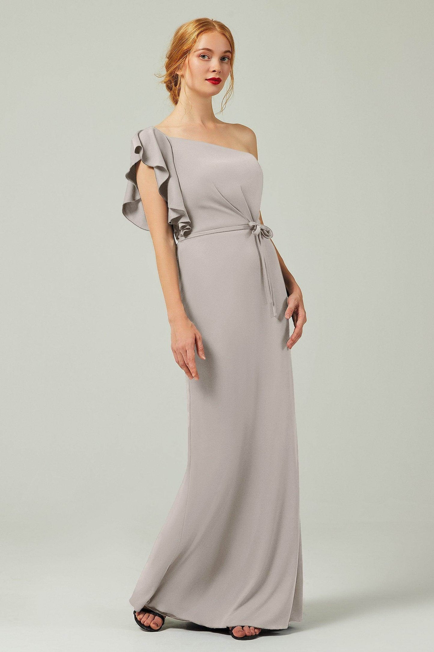 Sheath-Column Floor Length Chiffon Bridesmaid Dress Formal Dresses CB0361