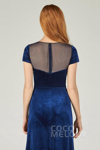A-Line Floor Length Velvet Bridesmaid Dress Formal Dresses CB0363