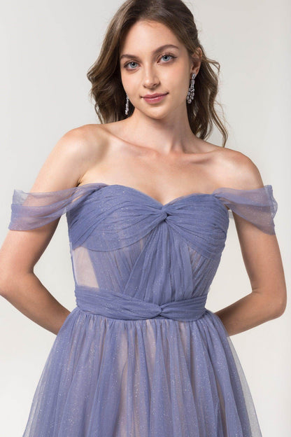 A-Line Floor Length Sparkling Tulle Bridesmaid Dress Formal Dresses CB0608PS