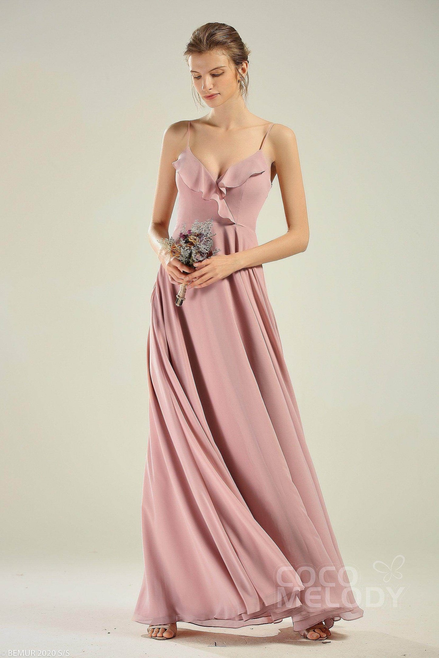 A-Line Floor Length Chiffon Bridesmaid Dress CB0629
