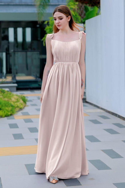 A-Line Floor Length Chiffon Bridesmaid Dress CB0714