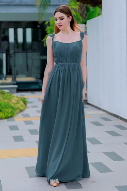 A-Line Floor Length Chiffon Bridesmaid Dress CB0714
