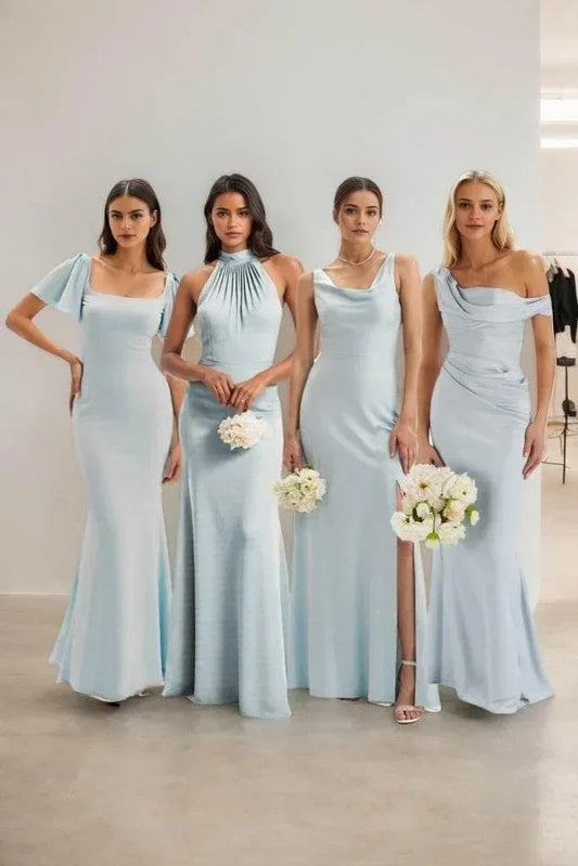 Sheath-Column Maxi Chiffon Bridesmaid Dress CB0813